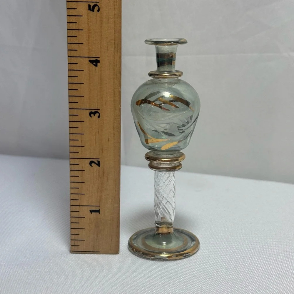 Vintage Elegant Boho Egyptian Colorful Handblown Glass Perfume Bottles Set - Picture 11 of 12